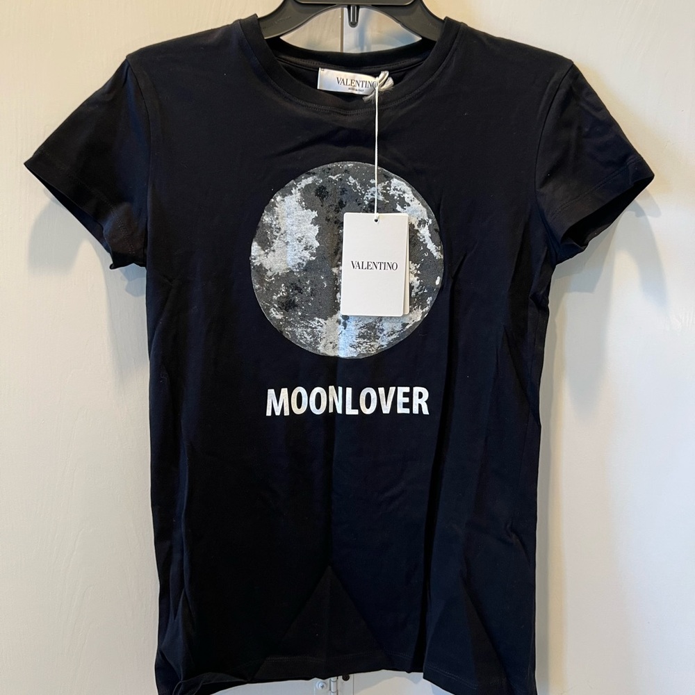 *NEW* Valentino Black Moonlover Graphic Rockstud T-Shirt XS